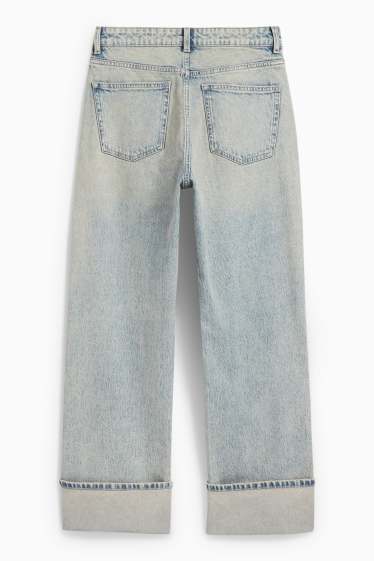 Women - Baggy jeans - mid-rise waist - denim-light blue