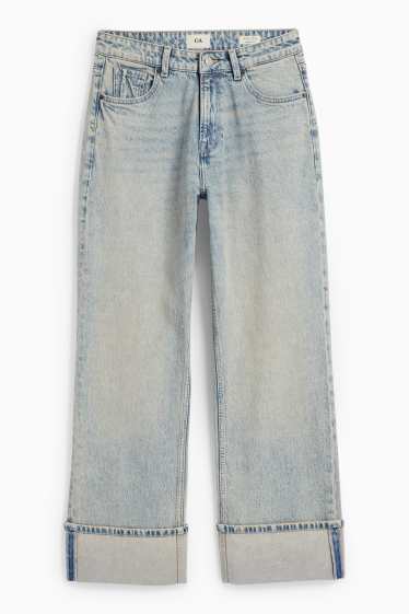 Women - Baggy jeans - mid-rise waist - denim-light blue