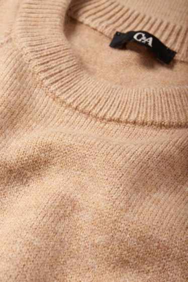 Femmes - Robe en maille - straight fit - beige