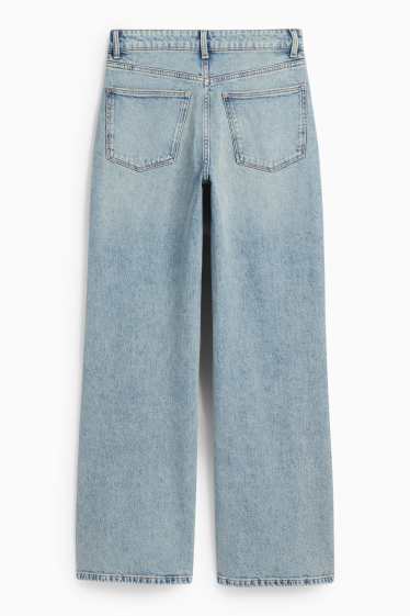 Dámské - Wide leg jeans - mid waist - džíny - světle modré
