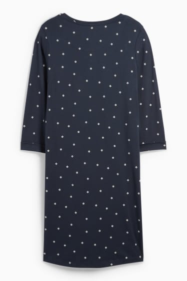 Women - Nightdress - polka dot - dark blue