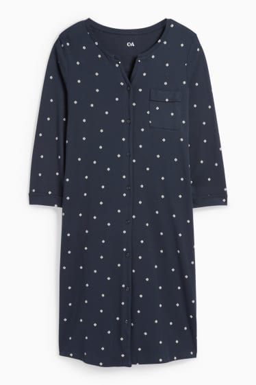 Women - Nightdress - polka dot - dark blue