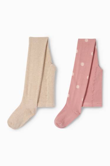 Kinderen: meisjes - Set van 2 - maillot - donker rose
