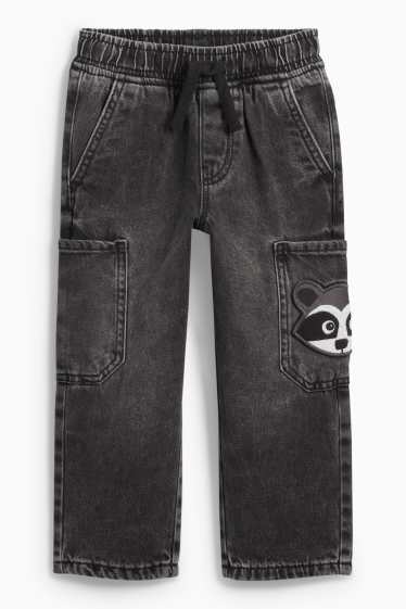 Bambini - Motivo procione - relaxed jeans - termici - jeans grigio scuro