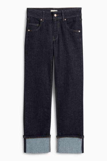 Dames - Straight jeans - mid waist - LYCRA® - jeansdonkerblauw