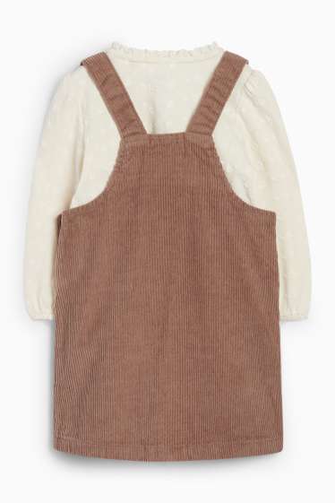 Baby Mädchen - Blümchen - Baby-Outfit - 2 teilig - braun