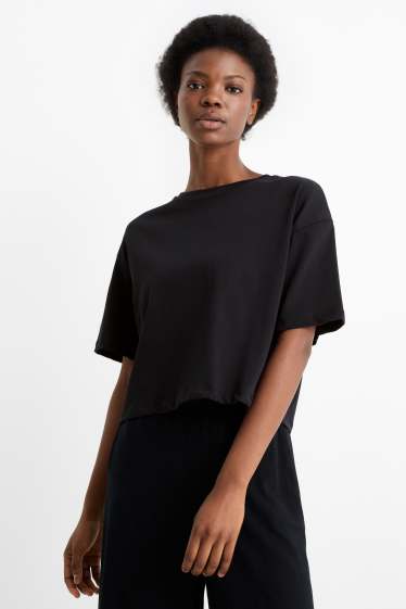 Femmes - T-shirt - Oversize - noir