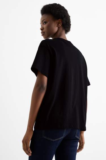Women - T-shirt - oversized - black
