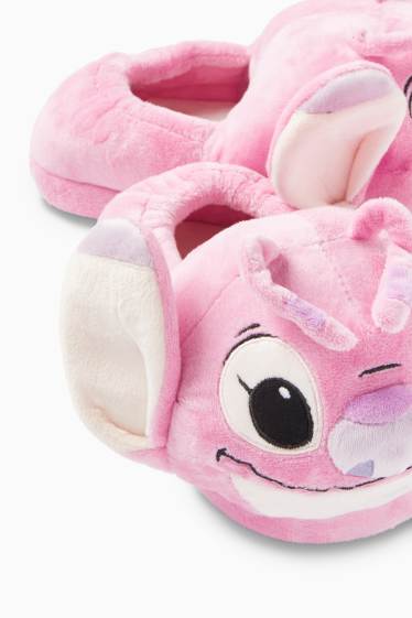 Děti - dívky - Lilo & Stitch - domácí obuv - tmavě růžová