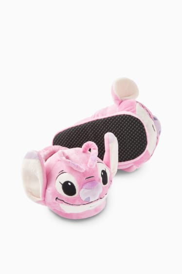 Děti - dívky - Lilo & Stitch - domácí obuv - tmavě růžová
