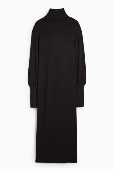 Femei - Rochie din tricot - straight fit - negru