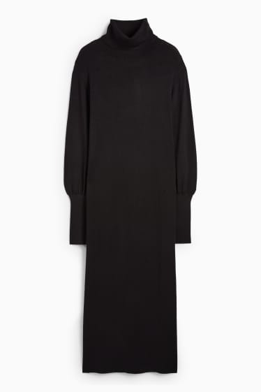 Femei - Rochie din tricot - straight fit - negru
