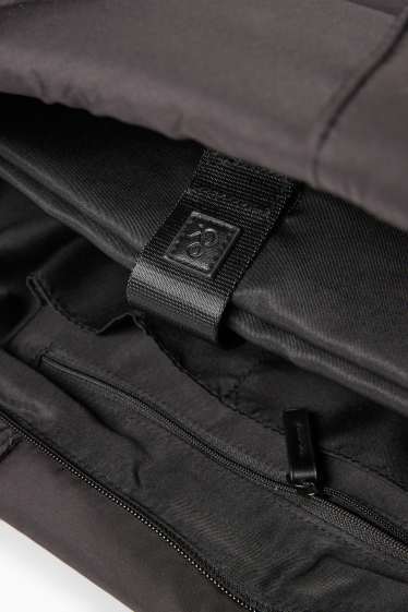 Donna - Shopper grande trapuntata con spallaccio removibile - nero