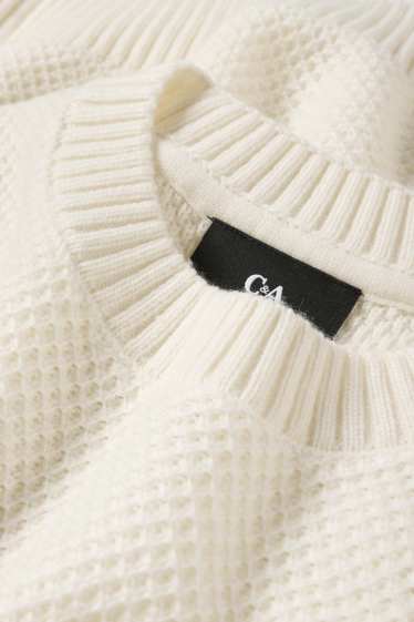 Herren - Pullover - strukturiert - cremefarben