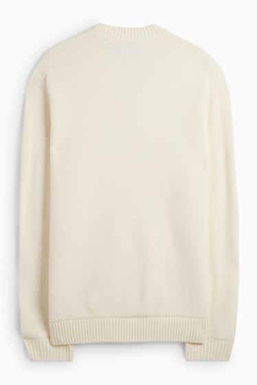 Herren - Pullover - strukturiert - cremefarben
