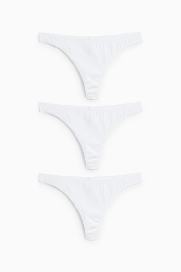 Damen - Multipack 3er - String - weiß