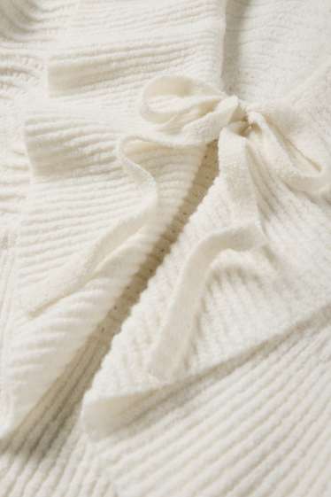 Femei - Cardigan tricotat - structurat - alb-crem