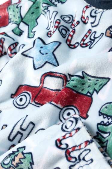 Children Boys - Dinosaur - Christmas pyjamas - 2 piece - light blue