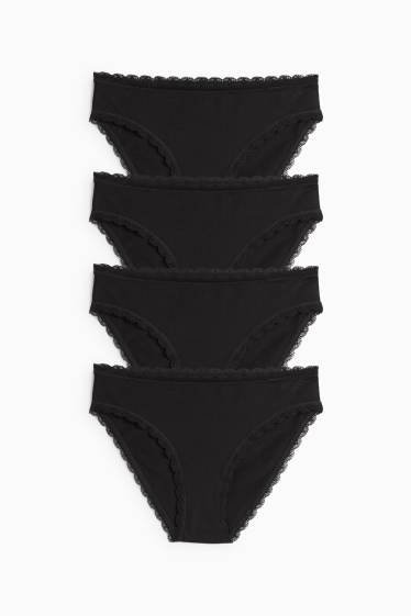 Dámské - Multipack 4 ks - kalhotky - černá