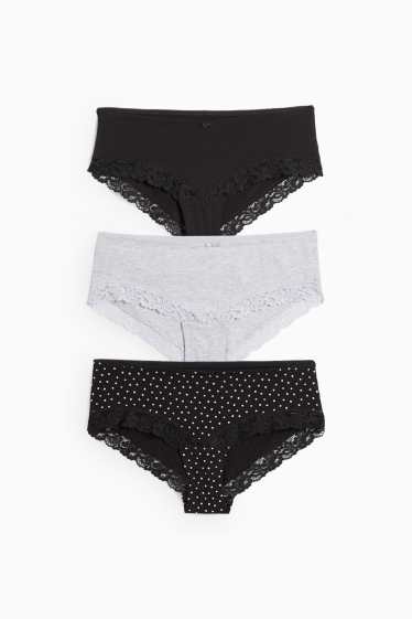 Dámské - Multipack 3 ks - kalhotky - černá