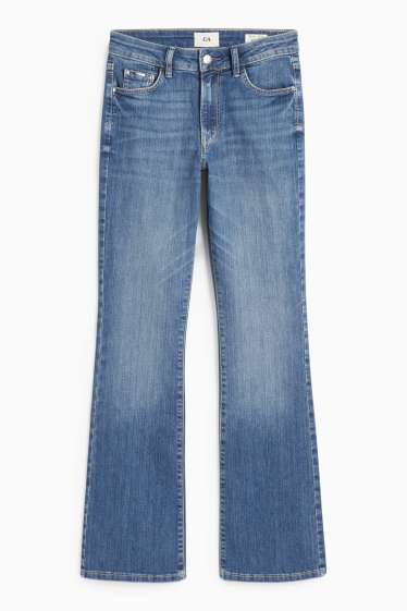 Damen - Bootcut Jeans - Mid Waist - jeansblau
