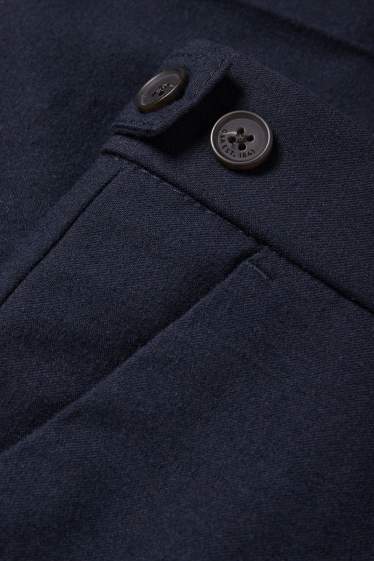 Heren - Flanellen chino - tapered fit - donkerblauw