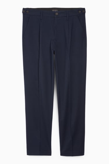 Heren - Flanellen chino - tapered fit - donkerblauw