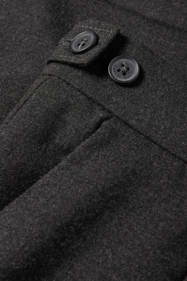 Heren - Flanellen chino - tapered fit - donkergrijs