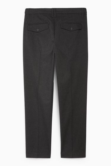 Heren - Flanellen chino - tapered fit - donkergrijs