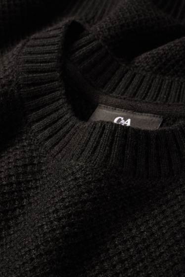 Herren - Pullover - strukturiert - schwarz