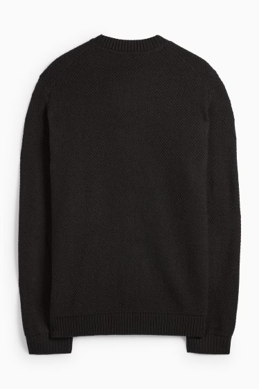 Herren - Pullover - strukturiert - schwarz