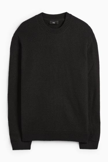 Herren - Pullover - strukturiert - schwarz