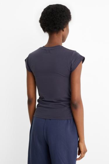 Women - T-shirt - slim fit - dark blue