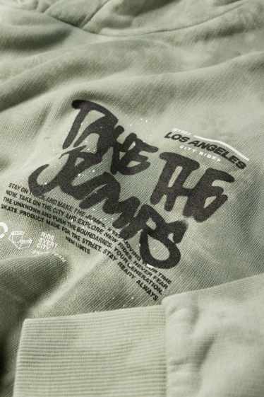 Enfants garçons - Sweat à capuche - à motif - vert clair
