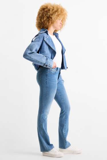 Women - Bootcut jeans - mid-rise waist - shaping jeans - LYCRA® - denim-light blue
