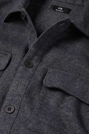 Home - Camisa - relaxed fit - Kent - gris fosc