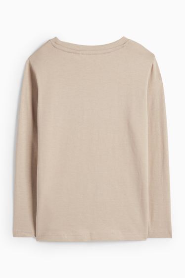 Bambini - Motivo dinosauro, leone e veicoli - maglia a maniche lunghe - beige