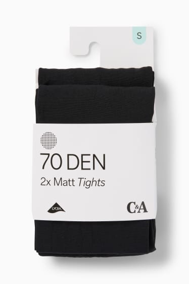 Dona - Paquet de 2 - mitges fines - LYCRA® - 70 DEN - negre