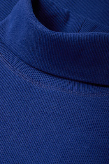 Femmes - Lot de 2 - haut à col roulé basique - finition côtelée - bleu