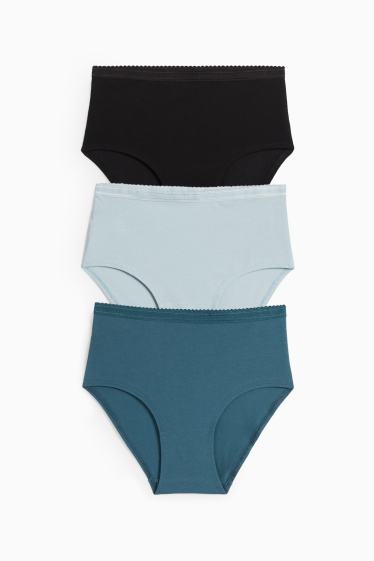 Dames - Set van 3 - slip - donkerturquoise