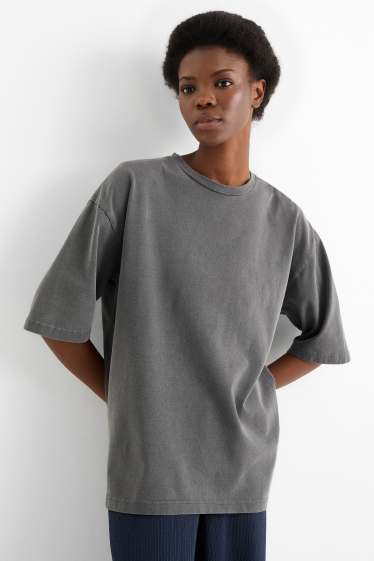 Damen - T-Shirt - Oversized - grau