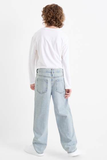 Children Boys - Loose fit jeans - extra-wide waistband - denim-light blue