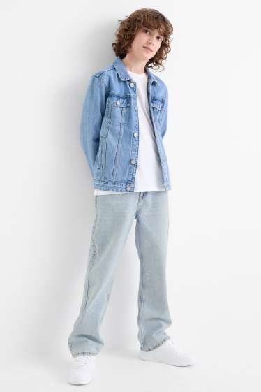 Children Boys - Loose fit jeans - extra-wide waistband - denim-light blue