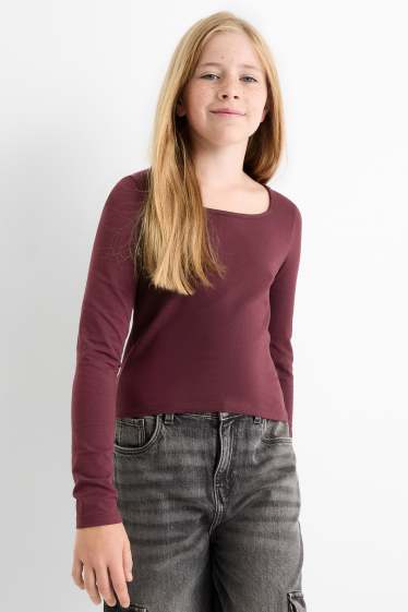 Copii - Fete - Tricou - bordo