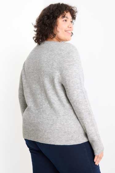 Damen - Pullover - hellgrau-melange