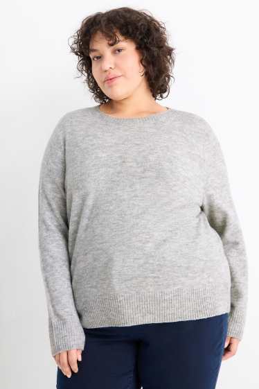 Damen - Pullover - hellgrau-melange