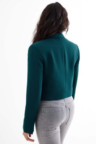 Damen - Crop Blazer - Regular Fit - petrol