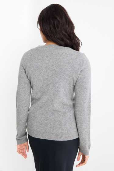 Damen - Kaschmir-Pullover - grau