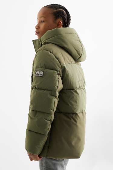 Kinder Jungen - Steppjacke mit Kapuze - grün