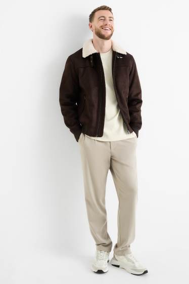 Pánské - Kalhoty chino - tapered fit - béžová